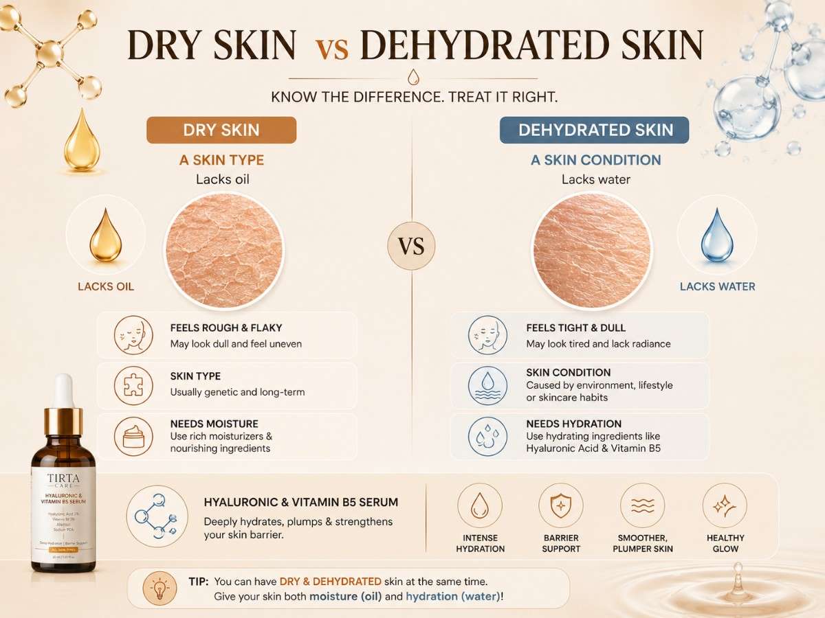 dry vs dehydrated skin