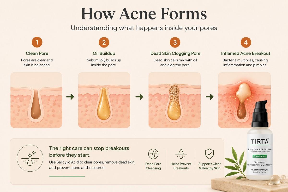 How does acne form - Infographic