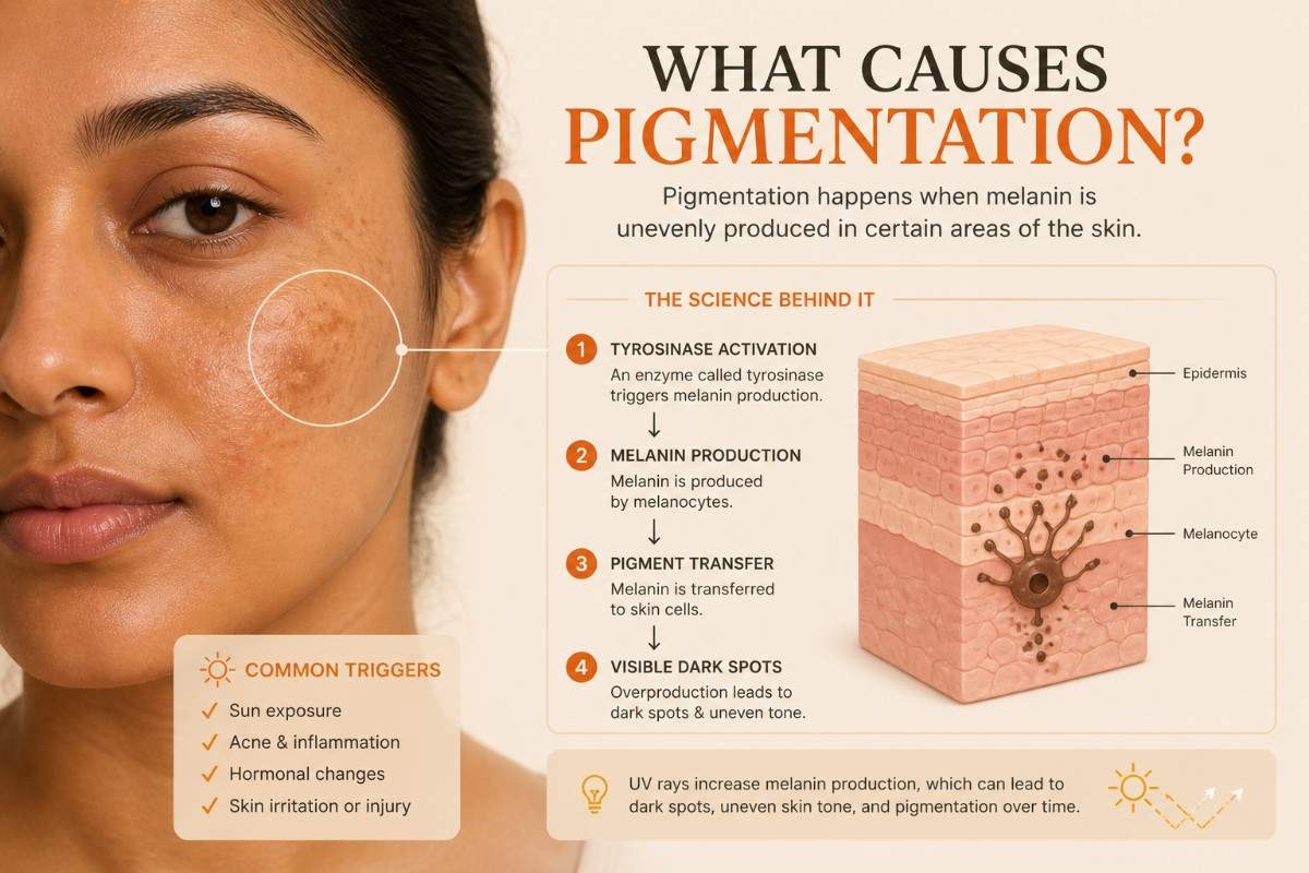 Cause of pigmentation